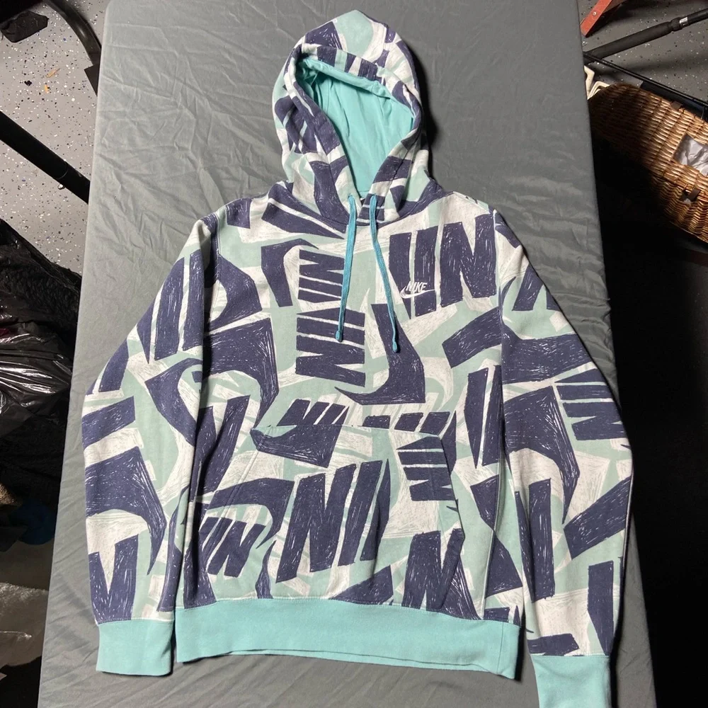 Blue/multicolored Nike hoodie (Small) - Picture 1 of 3